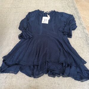 Alice + Olivia Navy Midi Dress